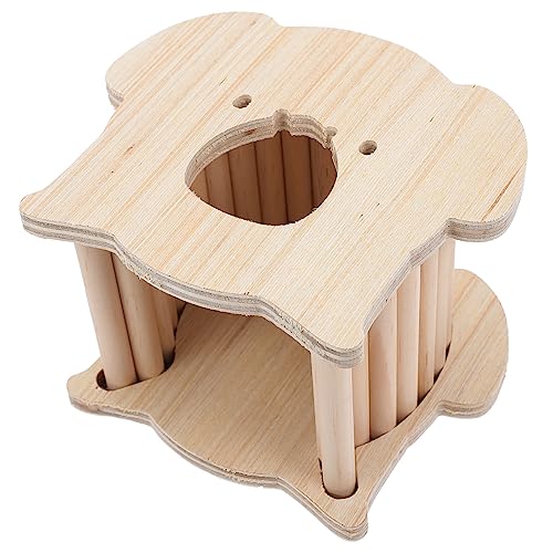 ibasenice Hamster Schlafhaus aus Holz mit Kletterleiter Naturversteck für Kleine Haustiere für Hamster und Meerschweinchen Sicher und Langlebig Fördert von ibasenice