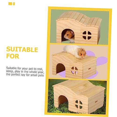ibasenice Hamster Versteckhaus aus Holz Beißfestes Kleintierhaus mit Offenem Design DIY Bemalbar Multifunktionales Nager Spielhaus für Hamster Meerschweinchen Geeignet als Schlaf und ibasenice Hamster Versteckhaus aus Holz Beißfestes Kleintierhaus mit Offenem Design DIY Bemalbar Multifunktionales Nager Spielhaus für Hamster Meerschweinchen Geeignet als Schlaf und von ibasenice