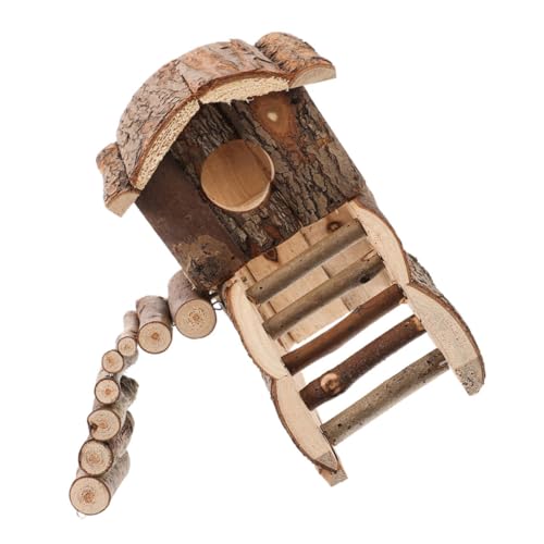 ibasenice Hamsterhaus Hamster Spielplatz Hamster Hamster Schlafplatz Hamster Käfig Zubehör Hamster Aktivitätszentrum Rennmaus Rattenhaus Rennmaus-Versteck Hamsterhütte hölzern von ibasenice