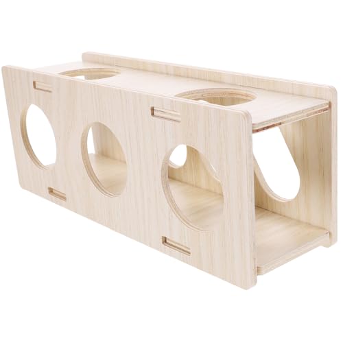ibasenice Hamsterhaus Holz Tunnelspielzeug aus Natürlichem Material Sicheres Versteck für Kleine Nager Fördert Aktivität und Gesundheit Platzsparend Robust und Leicht zu Reinigen Geeignet von ibasenice