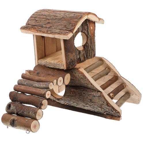 ibasenice Hamsterhaus Holzhaus Nest mit Doppelstock für Kleintiere Robustes Nager Warmes Sicheres Hamsterzubehör für Klettern Nagen und Entspannen Geeignet für Hamster und Ratten ibasenice Hamsterhaus Holzhaus Nest mit Doppelstock für Kleintiere Robustes Nager Warmes Sicheres Hamsterzubehör für Klettern Nagen und Entspannen Geeignet für Hamster und Ratten von ibasenice