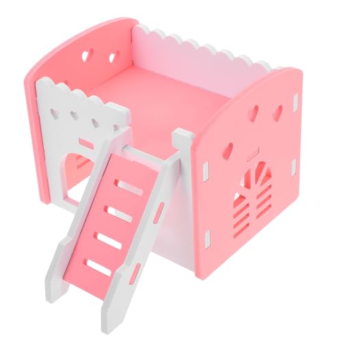 ibasenice Hamsterhaus aus Buntes Kleintierversteck mit Doppeltem Etagen Design Robustes Spiel und Schlafhaus für Hamster Chinchilla und Andere Kleine Haustiere Geeignet für Käfig und Gehege von ibasenice