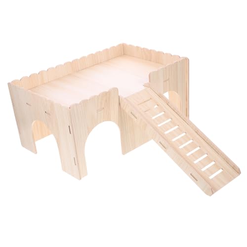 ibasenice Hamsterhaus aus Massivem Holz mit Rutsche Mehrschichtiges Nistnest und Spielhaus für Hamster Rennmäuse Meerschweinchen Robustes Kleintierversteck für Schlaf und Bewegung ibasenice Hamsterhaus aus Massivem Holz mit Rutsche Mehrschichtiges Nistnest und Spielhaus für Hamster Rennmäuse Meerschweinchen Robustes Kleintierversteck für Schlaf und Bewegung von ibasenice