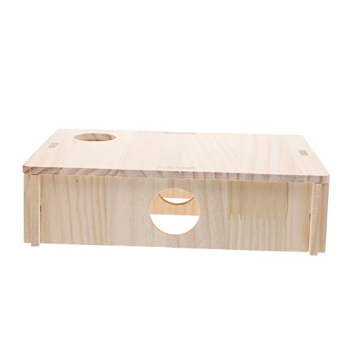 ibasenice Hamsterhaus aus Sicherem Holz mit Kammern Multifunktionales Versteck und Spielhaus für Kleine Haustiere Fördert Bewegung und Verstecken Langlebiges Mausversteck von ibasenice