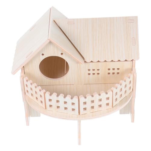 ibasenice Hamsterhütte Holzhaus Für Hamster Hamsterschutzhaus Hamsterhaus Hamster Holzhaus Kleintier-hütte Schreibtisch-Haustier-lebensraum- Holzhütte Vogelhaus Aus Holz Khaki Hölzern von ibasenice