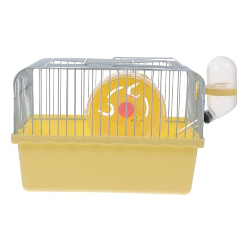 ibasenice Hamsterkäfig Tragbare Transportbox Für Hamster Haustier Reisen Trägerkäfig Zwinger Käfige Wasser Drinnen Hamster Tragetasche Zubehör Chinchilla Klein Reisekäfig Yellow Abs von ibasenice