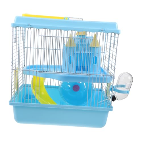 ibasenice Hamsterkäfig mit Schlossdesign Etagen Integrierte Trinkflasche und Futternapf Rutsche und Laufrad für Kleine Nager Mobiler Kleintierkäfig für Hamster und Gerbils ibasenice Hamsterkäfig mit Schlossdesign Etagen Integrierte Trinkflasche und Futternapf Rutsche und Laufrad für Kleine Nager Mobiler Kleintierkäfig für Hamster und Gerbils von ibasenice