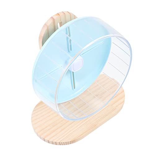 ibasenice Hamsterlaufrad für Kleintiere und Transparentes Rad mit Holzständer für Hamster Igel Mäuse und Zwerghamster Spaß und Bewegung für Kleine Haustiere von ibasenice