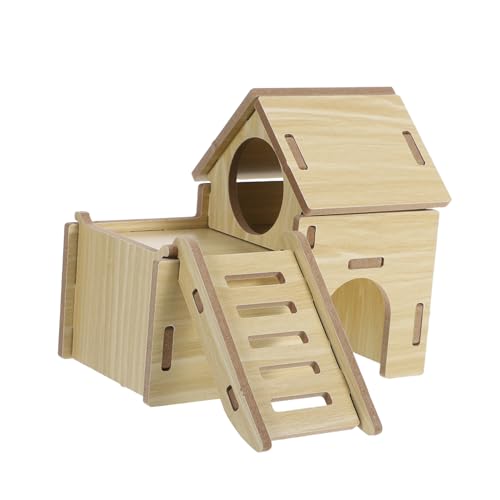 ibasenice Dwarf Hamster Hideaway House Aus Holz Stabiles Versteck Für Kleine Haustiere Design Sicheres Spielhaus Für Hamster Und Rennmäuse Fördert Und Wohlbefinden von ibasenice