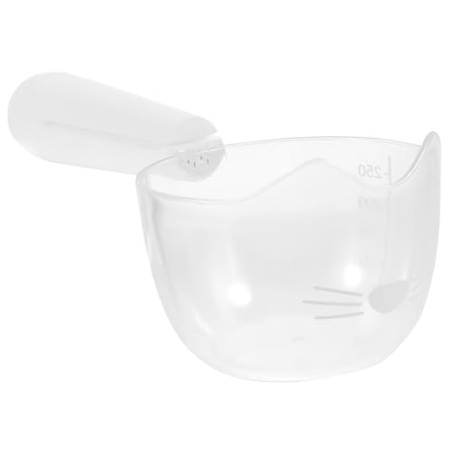 ibasenice Haustier Futterlöffel mit Messskala und Clip Futterschaufel und Futterbeutelverschluss Transparenter Kunststoff Tragbar für Hunde und Katzen Nassfutter Weiß von ibasenice