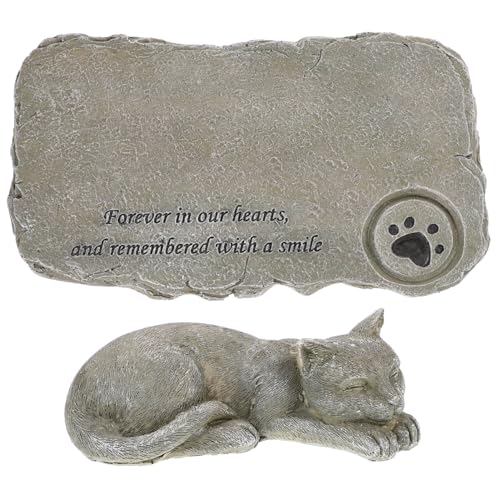 ibasenice Haustier Gedenkstein Aus Harz Wetterfeste Statue Für Garten Und Außenbereich Erinnerungsstück Für Verstorbene Katzen Design von ibasenice