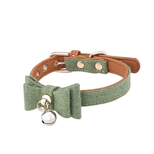 ibasenice Haustier Hundehalsband Kitten hundekragen katzenhalsband Tierhalsband binden Katzenhalsbänder Name Hundehalsband aus Filz Glockenhalsband für Hunde Green von ibasenice