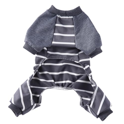 ibasenice Haustier-Pyjama Zubehör Kleidung Bett Hundekostüme Hunde-Outfit klein Welpenversorgung Hunde-Pyjama dekorativer Hundepyjama bequemer hundepyjama Warmer hundepyjama Polyester Grau von ibasenice