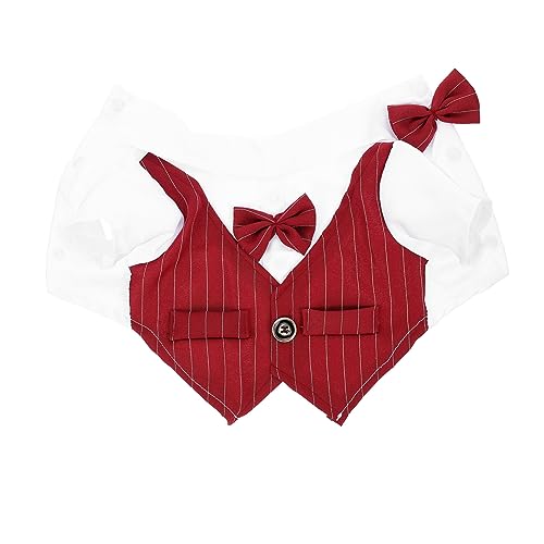 ibasenice Haustieranzug hundeanzug Dog Costume Haustierhochzeitsanzug für Katzen hundekleider kleine hundekostüme Abschlussball hochzeitskleid Anzug für Hunde Hemd für Welpen Polyester rot von ibasenice