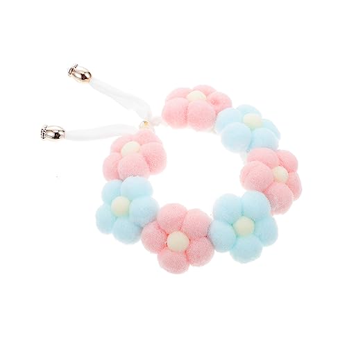 ibasenice Haustierhalsband Bestickt Katzenhalsband Mit Glocke Für Farbig Zubehör Katzenhalsbänder Kätzchenkragen Gestrickt Name Rosa Für Haustiere Blumen- Haarball von ibasenice