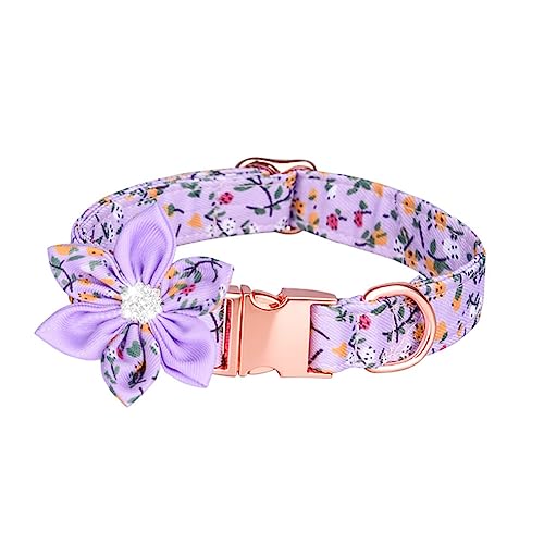 ibasenice Haustierhalsband Welpe Farbe Blumen- hundehalsband Blumen Name Halsband für Hunde Katzenhalsband mit Blumenmuster Hundezubehör für kleine Hunde Hundehalsbänder Reine Baumwolle von ibasenice