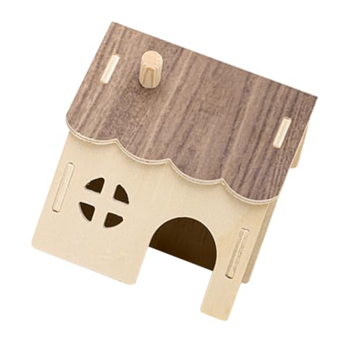 ibasenice Holz Hamster Versteck Haus Langlebige Ungiftige Kleintier-Villa mit Geräumigen Aktivitätszonen Abnehmbar und Leicht zu Reinigen für Hamster Meerschweinchen Igel und Mäuse von ibasenice