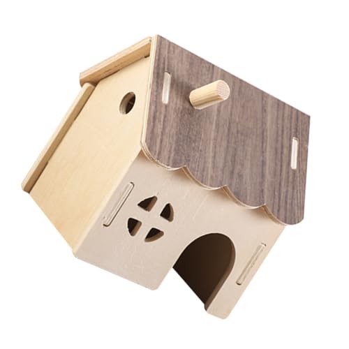 ibasenice Holz Hamster Versteck Haus Sicheres Abnehmbares Nagetierversteck aus Natürlichem Holz Ruhiger Rückzugsort für Hamster Meerschweinchen Mäuse und Igel Stressreduzierend Pflegeleicht von ibasenice