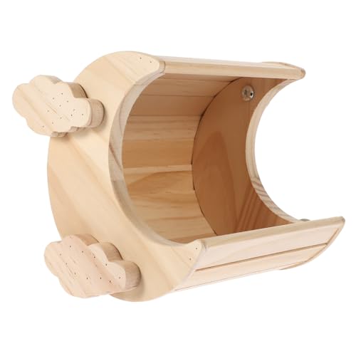 ibasenice Holz Hamster Versteck für Kleine Haustiere Mondförmiges Schlafhaus Design Geeignet für Zwerghamster Meerschweinchen und Mäuse für Innenräume von ibasenice