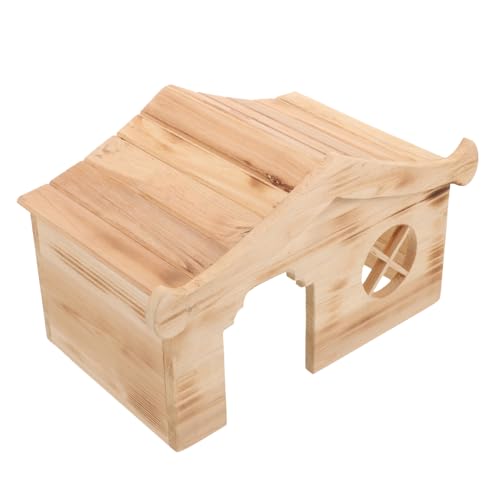 ibasenice Holz Hamsterhaus Mini Pet Nagerhaus Sicheres Versteck für Hamster Chinchillas Langlebig und für Käfige und Spielbereiche Fördert Spiel und Ruhezeiten von ibasenice