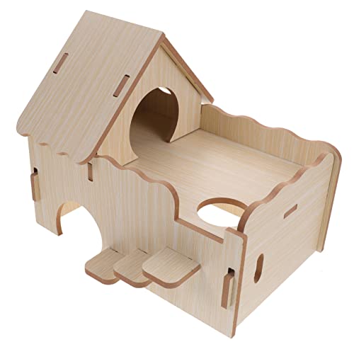 ibasenice Meerschweinchenhaus Aus Holz Für Kleintiere Spielzeug Und Zubehör Für Käfig Als Versteck Und Bett Für Hamster Und Chinchillas Atmungsaktiv Sicher Und Geruchsneutral von ibasenice