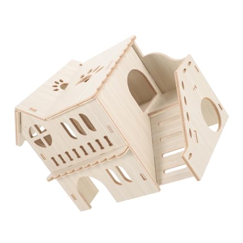 ibasenice Hamsterhaus aus Holz Langlebige Hamstervilla mit Leiter Versteck für Hamster Meerschweinchen und Ratten Multifunktionale Holzstruktur für Kleintiere ibasenice Hamsterhaus aus Holz Langlebige Hamstervilla mit Leiter Versteck für Hamster Meerschweinchen und Ratten Multifunktionale Holzstruktur für Kleintiere von ibasenice