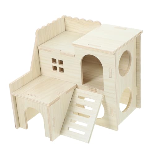 ibasenice Holz Hamsterhaus mit Versteck Tunnel Niedliches Rückzugsort für Hamster Meerschweinchen Kleine Entspannen Natürlicher Holzkomfort ibasenice Holz Hamsterhaus mit Versteck Tunnel Niedliches Rückzugsort für Hamster Meerschweinchen Kleine Entspannen Natürlicher Holzkomfort von ibasenice
