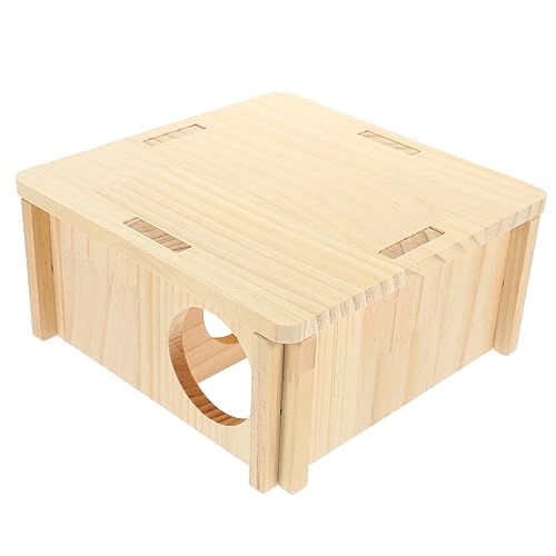 ibasenice Holz Hamsterversteck für Meerschweinchen Kuschelhöhle für Kleintiere Ruheplatz für Hamster Chinchilla Kleine Haustiere zu Reinigen Warmes Nest von ibasenice