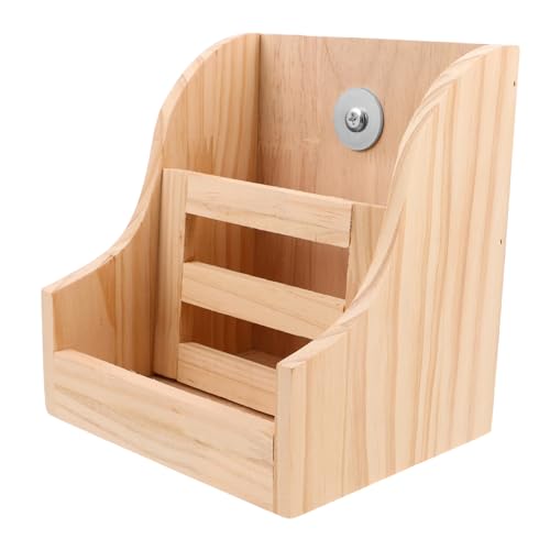 ibasenice Holz Heuraufe mit Futterschale für Kleine Haustiere Stabile Futterstation für Kaninchen Meerschweinchen Chinchilla Natürlicher Holzhalter für Heu und Gras von ibasenice