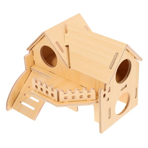 ibasenice Holzversteck für Hamster und Kleintiere Entzückendes Rattenversteck aus Sicherem Holz für Hamster Meerschweinchen Robust und Langlebig Fördert von ibasenice