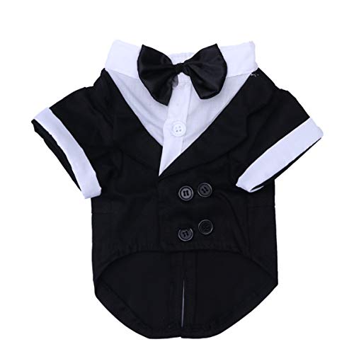 ibasenice Anzugjacke Hundehemd Britischen Stil Haustier Hund Hochzeit Smoking Kleidung Anzug Mit Fliege Gentleman Kleidungsstück Formelle Party Anzug Mantel von ibasenice