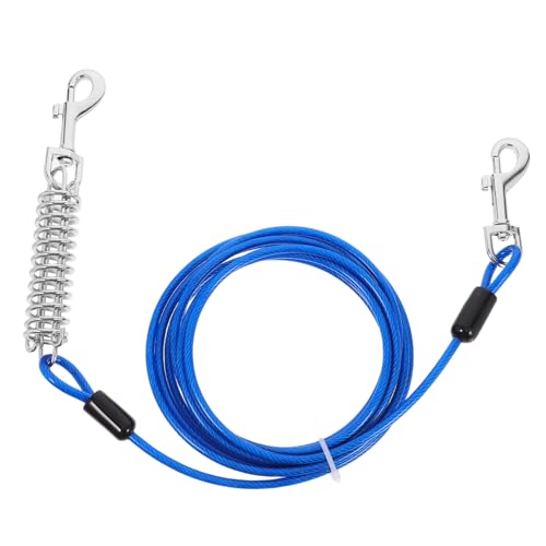 ibasenice 3m Dog Tie Out Cable Mit Spiralschäkel Stoßdämpfende Hundeleine Für Mittelgroße Und Große Hunde Robust Und Flexibel Für Camping Und Garten von ibasenice