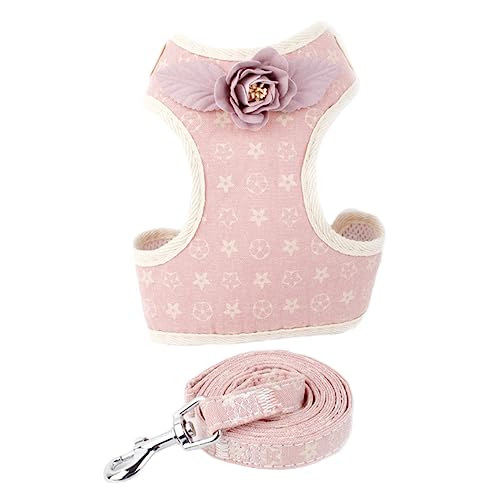 ibasenice Hundeleinengürtel gurtstopper gurtschoner Dog Collars hundegürtel hundegurt Hundegeschirr für kleine Rassen Welpenhalsband laufweste Haustierkabelbaum Brustgurt für Haustiere Rosa von ibasenice