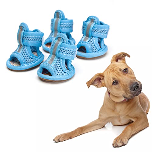 ibasenice Haustierzubehör 4 Stück Stiefel Für Hunde Haustierschuhe Mesh-Schuhe Für Haustiere Sommerliche Hundestiefel Sandalen Für Hunde Mesh-Haustier Sommer- rutschfeste Stiefel Sanft von ibasenice
