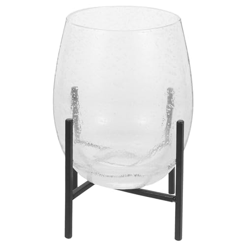 ibasenice Hydroponik Glasgefäße für Pflanzen Pflanzenvermehrungshalter Pflanzenvermehrungsbehälter kleine Vasen für Blumen asiatische Vasen Desktop-Blumentopf aus Glas Eisen Transparent von ibasenice