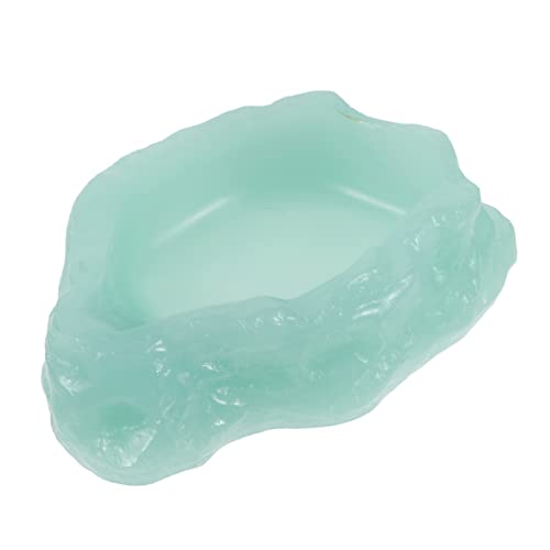 ibasenice Im Dunkeln leuchtender Wassernapf glühen Reptilienschale Trog Terrarium wasserschale Terrarium Wassernapf Futterspender für Eidechsen Wassernapf für Reptilien Harz Light Green von ibasenice