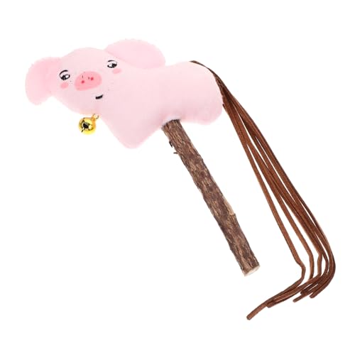 ibasenice Interaktiver Katzenspielzeug Teaser Stick aus Holz mit Plüschtier Katzenminze Gefüllt Robustes Kätzchenspielzeug für Wohnungskatzen gegen Langeweile Spaßiger Katzenstab für Aktives von ibasenice