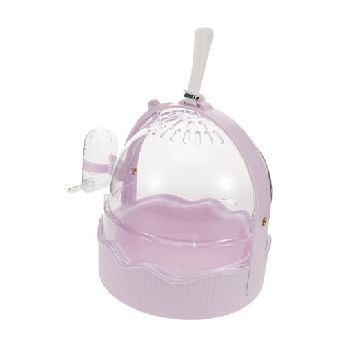 ibasenice Käfig zum Mitnehmen Tragetasche für Hamster Tragbarer Hamsterkäfig Tragbare Reisetasche für Haustiere Kaninchen-Reisekäfig Hamster -Trägertasche Käfig für Kaninchen Plastik Violett von ibasenice