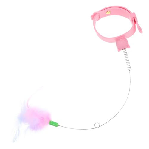 ibasenice Kätzchen Neckender Zauberstab Katzenhalsband Katze Kuscheltier Katzen-Teaser-Stick Neckereien Für Haustiere Katzen-Teaser-zauberstab Neckerei Für Katze Rosa Kieselgel von ibasenice