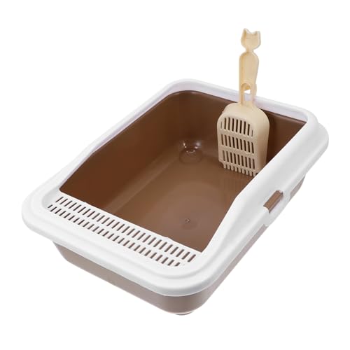 ibasenice Kasten Katzentoilette Katzenstreu Katzenboxen für Wohnungskatzen Plaudern Tablett Pads dustbin streuwanne trashcan Haustier Katzenklo strapazierfähige Katzenbettpfanne Sport Coffee von ibasenice