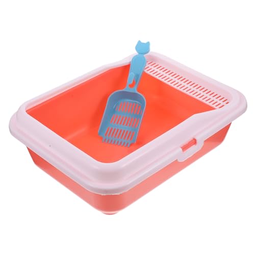ibasenice Kasten Katzentoilette dustbin streuwanne Waste Bin katzentoillette litterbox rostfrei Verklumpung Scoop Wurf Katzenstreu Töpfchen Bettpfanne für Haustiere aus Kunststoff Sport Rosa von ibasenice