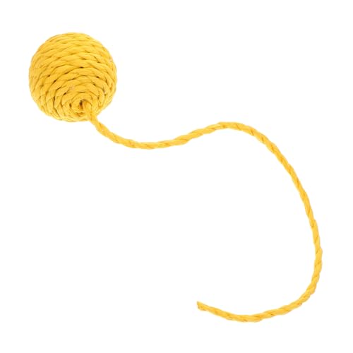 ibasenice Katzengarnknäuel Drinnen Kratzen Glocke & Katze Sisalkugeln Ballspielzeug Für Katzen Katzenspielzeug Für Wohnungskatzen Zubehör Suchen Seile Kratzer Bunt Papier Yellow von ibasenice