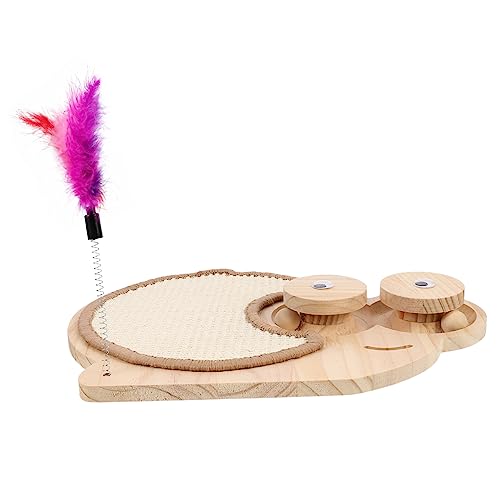 ibasenice Katzenkratzbaum aus Sisal katzenspielzeug Katzen-Plattenspieler Katzenspinnerspielzeug Sisalball-Katzenkratzer Sisalspielzeug für Katzen Holz von ibasenice