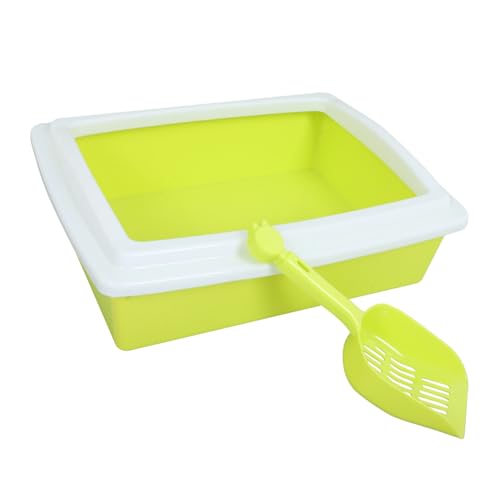 ibasenice Katzentoilette Katzenklo Katzenprodukte Müllschaufel Beutel für Katzenstreu Kätzchen behandelt Katzennapf aus Keramik erhöhte Katzennäpfe für Wohnungskatzen Wurfset Abs Light Green von ibasenice