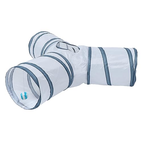 ibasenice Katzentunnel Haustier drinnen Kätzchen-Tunnelspielzeug gefaltet interaktives katzenspielzeug Interactive cat Toy PET-Röhrenspielzeug Katzenhöhle Polyester Weiß von ibasenice