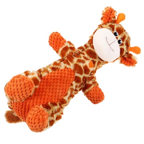 ibasenice Kauspielzeug für Kleine Hunde Langlebig Quietschendes Plüschspielzeug Giraffenform Molar zur Zahnpflege bei Welpen Interaktiv Robust Ungiftig für Haustiere von ibasenice