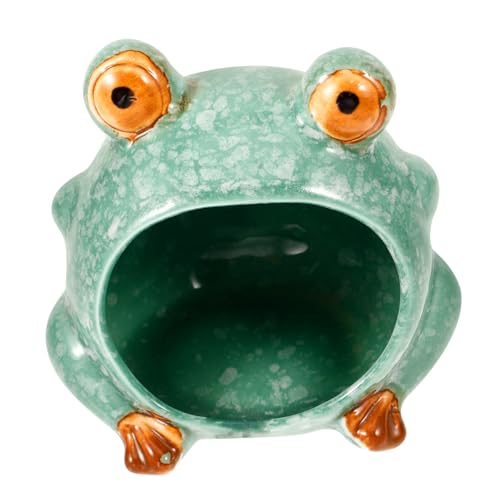 ibasenice Keramik Hamster Nest Froschform Kühlendes Versteck Schlafhaus für Kleine Haustiere Wie Zwerghamster und Rennmäuse Strapazierfähiges Leicht zu Reinigendes Haustierhaus von ibasenice