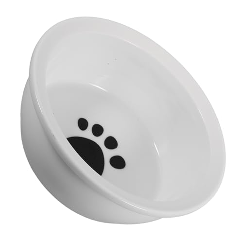 ibasenice Keramik Haustier Napf mit Pfotenmuster rutschfest Vielseitig als Futter und Wasserschale für Hunde Katzen Kleintiere Ergonomisches Design für Komfortables Fressen als von ibasenice