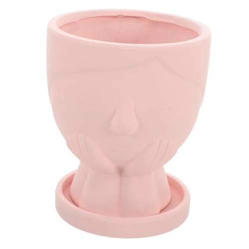 ibasenice Keramischer Blumentopf für Kleine Pflanzen Abstrakter Stilvoller Tischpflanzer mit Untersetzer für Büro und Wohnraumdekoration Zartem Lila Rosa ibasenice Keramischer Blumentopf für Kleine Pflanzen Abstrakter Stilvoller Tischpflanzer mit Untersetzer für Büro und Wohnraumdekoration Zartem Lila Rosa von ibasenice