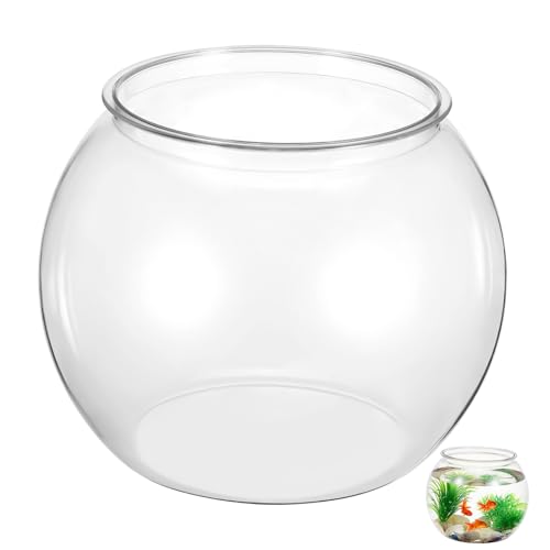 ibasenice Klarer Runder Kunststoff Fischbowl für Goldfische und Betta Fische Dekoratives Aquarien Design für Zuhause Büro und Garten und Langlebig für Pflanzen und Fische von ibasenice